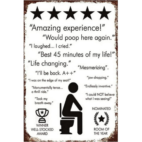 NICKSUN Bathroom Decor Amazing Experience Metal Tin Sign