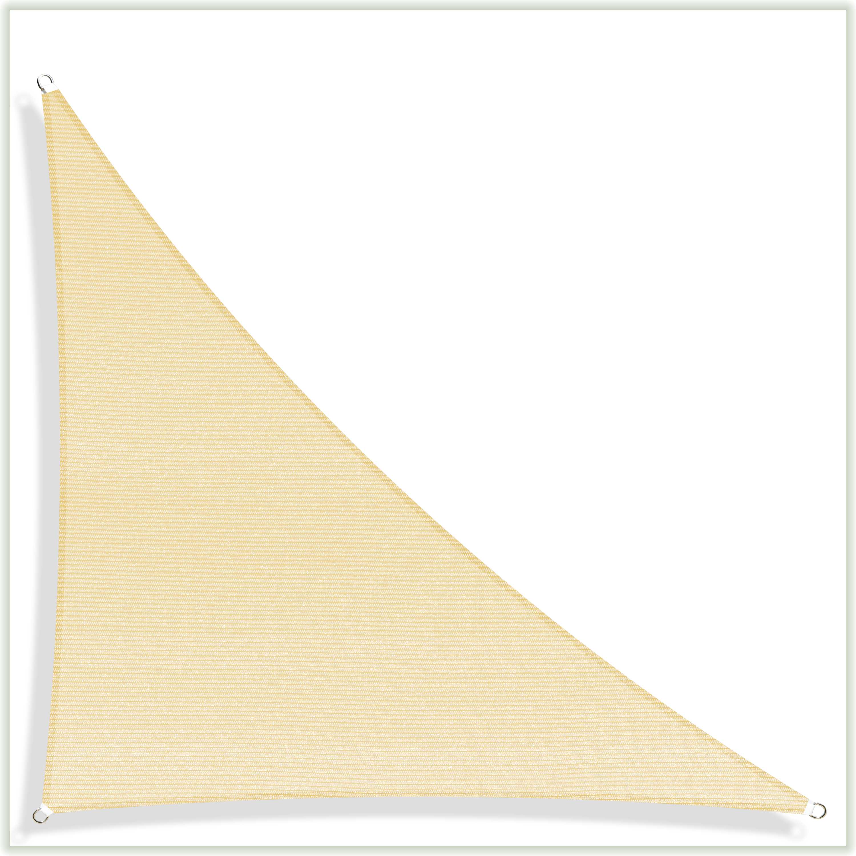 ColourTree 20' x 20' x 28.3' Beige Right Triangle Sun Shade Sail Canopy Mesh Fabric UV Block - Commercial Heavy Duty - 190 GSM - 3 Years Warranty ( We Make Custom Size ) - image 2 of 8