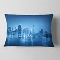 thumbnail image 2 of Designart Blue Panorama of New York City - Cityscape Throw Pillow - 12x20, 2 of 5