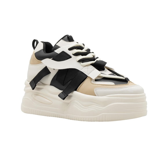 Tenis Plataforma Para Mujer Color Latte Urbano Moda Outfit beige 25