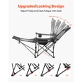 thumbnail image 4 of VEVOR Chaise de Camping Inclinable, 4 Positions Réglables, Chaise Longue Pliante Portable pour Adultes, Chaise de Plage en Maille avec Appui-Tête et Repose-Pieds, Supporte 220 Lb, Chaises de Camp Robustes pour Patio, Gris, 4 of 9