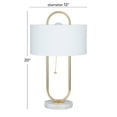 thumbnail image 4 of CosmoLiving by Cosmopolitan 20" Paper Clip White Accent Lamp with White Linen Shade, 4 of 11