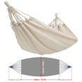 thumbnail image 3 of MDHAND Camping Hammock,2-Person Cotton Hammock with Carry Bag,Best Hammock For Camping,Travel,Support 600lbs,Beach,Home Bedroom Bed Swing(White), 3 of 10