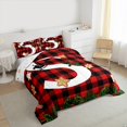thumbnail image 3 of Manfei Initial Letter S Child Bedding Comforter Set, Merry Christmas Twin Comforter Sets, Checkered Plaid Reversible Bedding Set, Ultra Soft Home Decor, 2pcs, 3 of 6