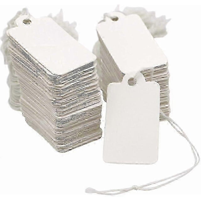 2025 Small White Price Tags 500PCS 28mm45mm Jewelry Marking Tags with String White Clothing Price Tag