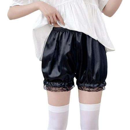 QIUYI Womens LolSatin Lace Pumpkin Pants Cute Bloomers Shorts Cute Ruffled Short Pants for Girls