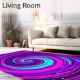 thumbnail image 2 of ODIKA 4'x6' Machine Washable Non-Slip Area Rug, Nebula Swirl Galaxy with Cosmic Dust Trails High Traffic Rug with Pad, Pink, 574157, 2 of 8