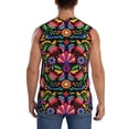 thumbnail image 4 of Bingfone Colorful Floral Embroidery Mexican Pattern Men's Tank Tops Workout Sleeveless Tee Shirts Running Beach Tanks for Men-X-Large, 4 of 8