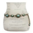 thumbnail image 2 of Women's Western Oval Concho Turquoise Stone Chain Belt, 2 of 4