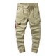 thumbnail image 2 of Pantalones largos de moda para hombre, casuales, de color sólido, cargo, con bolsillos y cremallera, cintura elástica, pantalones largos de algodón para hombre., 2 of 9