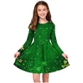thumbnail image 2 of RXMEKW Robe Extensible à Manches Longues pour Filles pour l'École et les Récitals, Robe Patineuse Évasée avec Encolure Ronde pour le Quotidien et les Fêtes, Tenue de Festival des Fêtes pour Tout-Petits et Enfants, 2 of 6