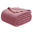 thumbnail image 1 of Manta para cama, 100% algodón, tamaño queen, tejido gofrado, rosa, 1 of 7