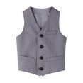 thumbnail image 1 of XASZHN Boy's 4 Button Formal Suit Vest Grey_004 3-4 Years, 1 of 4