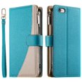 thumbnail image 4 of Funda cartera GANGXUN para iPhone SE 2020/2022 , cuero PU con tarjetero, cremallera, correa de mano, soporte y protección 396°, 4 of 6