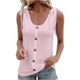 thumbnail image 3 of BAXLIMEK Camisetas sin mangas para mujer casual verano 2023 sueltas, blusa tipo túnica fruncida con ojales lisos y elegantes, 3 of 5