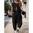 thumbnail image 4 of Czanzd Women's Romper Backless Athletic Wide Leg with Pockets,Black,L, 4 of 7