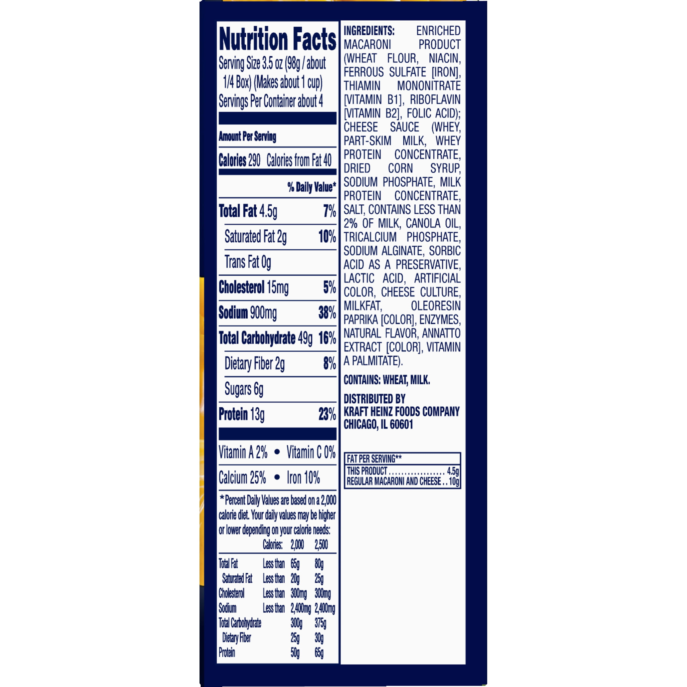 Kraft Macaroni And Cheese Three Cheese Nutrition Facts – Runners High ...