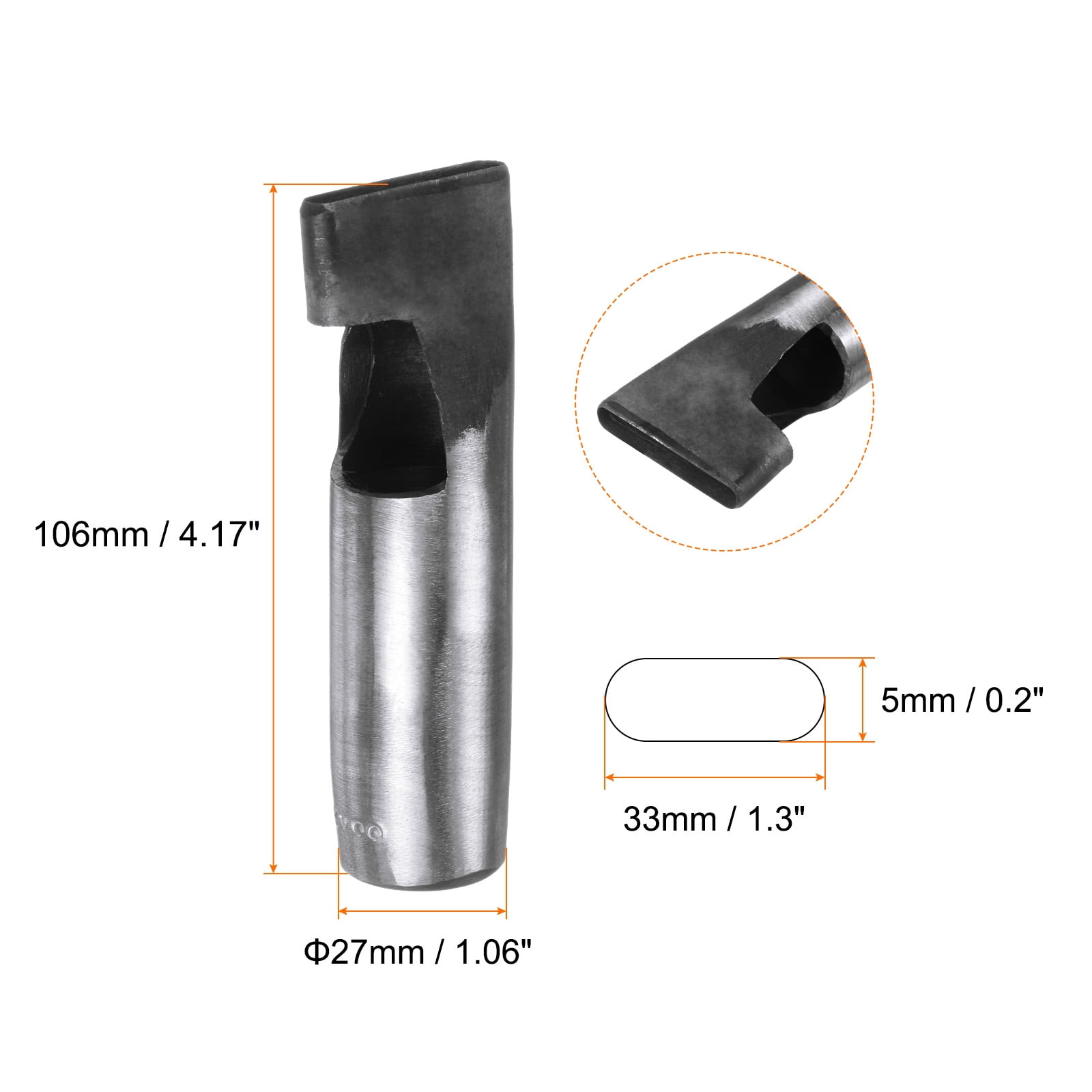 Uxcell Leather Oval Hole Punch 33x5mm Belt Hole Puncher Oblong Hollow Tool for Leather Crafting, Watch Band, Strap