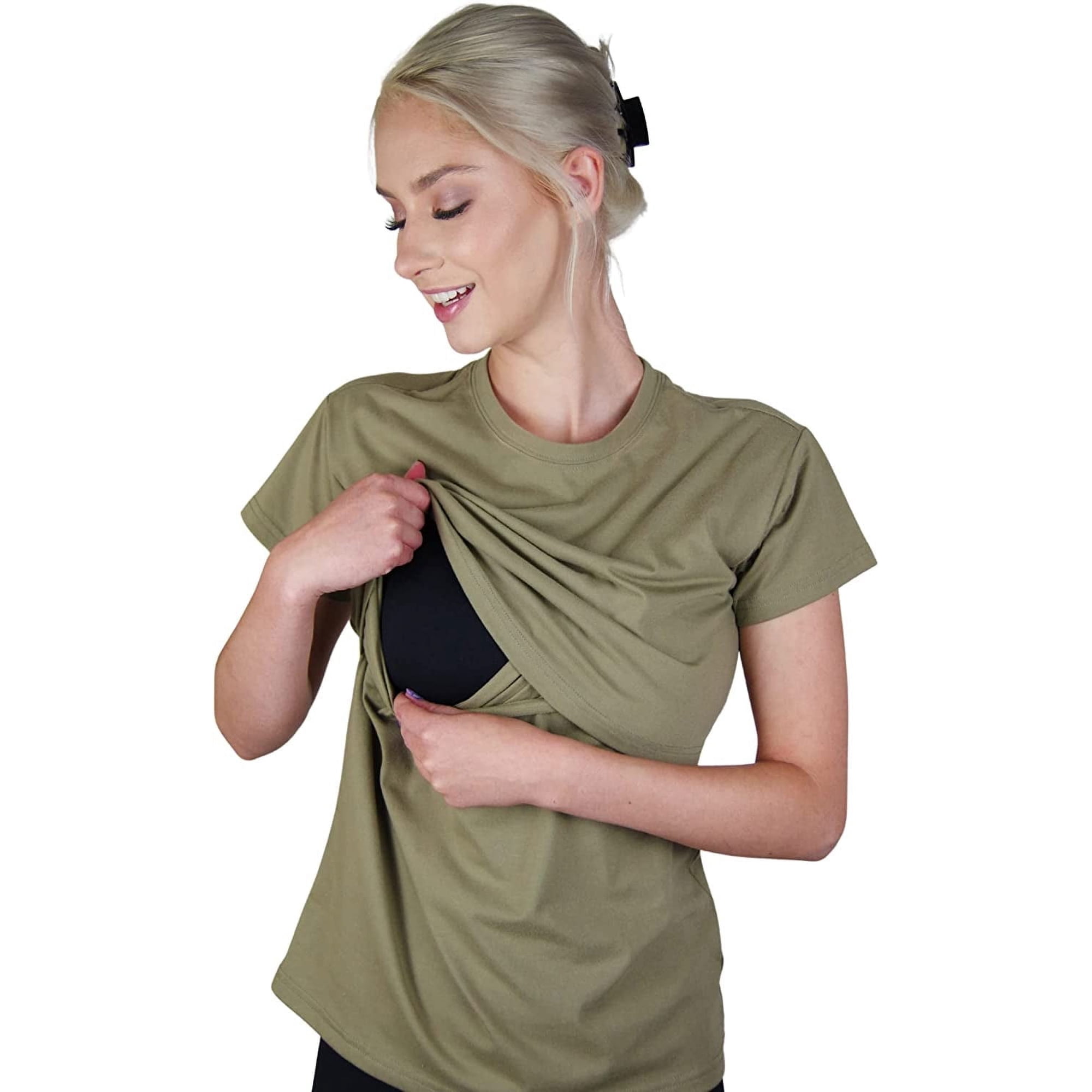 Miss Military Mom AFOCP Nursing Tops for Breastfeeding Maternity Clothes, Pregnant T-Shirt (Maternity)
