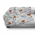 thumbnail image 3 of Fish Soft Flannel Fleece Blanket, Underwater Life Themed Art with Tropical Goldfish and Mackerel in Pastel Watercolors, Cozy Plush for Indoor and Outdoor Use, 60" x 80", Multicolor, by Ambesonne, 3 of 6