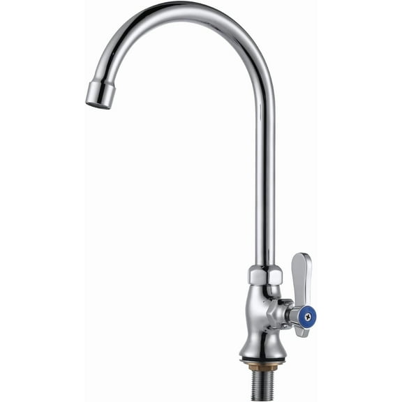 Single Hole Cold Water Faucet: Deck Mount Kitchen Cold Only - Brass Utility Outdoor Sink Faucet - for Commercial Bar RV Kitchen Farmhouse Laundry - Chrome