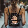 thumbnail image 4 of Eheartsgir Capybara Science Pattern Small Backpack for Daily Dating, Adjustable Strap Lunch Bag for Women Polyester Top Handle Mini Backpack, 4 of 8