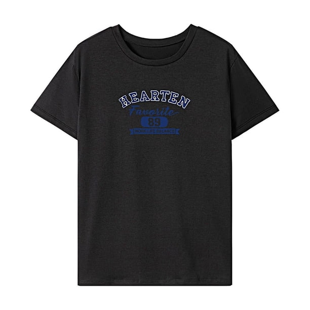 Camiseta para mujer verano clásico cuello redondo camiseta para playa senderismo viajes mujer S