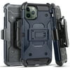 MUNDAZE Apple iPhone 11 Pro Case Cover Blue Techfix Belt Clip Kickstand Hybrid