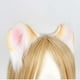 thumbnail image 5 of Diadema con orejas de gatito de peluche para mujer y niña, aro para el pelo con orejas de animal para escenario Amarillo, 5 of 7