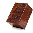 thumbnail image 4 of Artisans Crafted Premium Rosewood Decorative Hand Carved Wooden Urns | Carved with Precision | Memorial Wooden Urns for Loved Ones | Nagina International (X-Small), 4 of 6