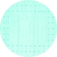 thumbnail image 1 of Ahgly Company Indoor Round Solid Turquoise Blue Modern Area Rugs, 6' Round, 1 of 4