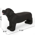 thumbnail image 4 of JERFIT Labrador Dog Bench Outdoor Garden Patio Decor, No Assembly Lightweight Concrete Bench with Black Finish, 4 of 10
