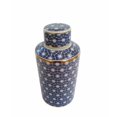 thumbnail image 1 of Benzara BM163328 Pot Recouvert de Céramique d'Apparence Fine&44; Bleu & Blanc, 1 of 1