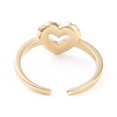 thumbnail image 3 of Brass Micro Pave Cubic Zirconia Cuff Rings Open Heart Rings Long-Lasting Plated Real 18K golden Plated Clear Size 6~Size 7 Inner Diameter: 17~17.5mm, 3 of 3