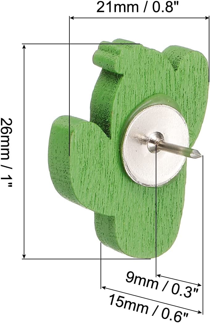 20 Pack Wooden Push Pins - Natural Wood Thumb Tacks For Cork Boards & Office Use