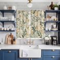 thumbnail image 2 of Sage Green Yellow Botanical Kitchen Curtains 84 Inch Length, Spring Summer Vintage Grommet Top Bedroom Living Room Curtains, Light Filtering Cafe Curtain Drapes 2 Panels Set 104''x84'', 2 of 9