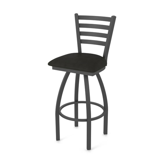 410 Jackie 30" Swivel Bar Stool with Pewter Finish and Canter Espresso Seat