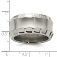 thumbnail image 7 of Edward Mirell Titanium Faceted Edge Brushed/Polished 12mm Concave Band Size 11.5, 7 of 7