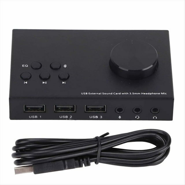 Adaptador de Audio USB. Tarjeta de Sonido Externa USB. Interfaz Estéreo de 3,5 mm. Adaptador de Audio con Conversión de Sonido Multimodo y Ecualizador Múltiple.
