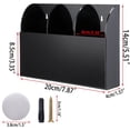 thumbnail image 2 of Wall Mount Remote Control Holder Case - Media Organizer Storage Box for Coffee Table and Nightstand, Clear Acrylic with Film Cover Wall Organizers(Black, Three Compartment), 2 of 7