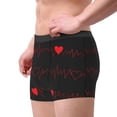 thumbnail image 4 of Balery Cardiogram and Heart Men's Boxer Briefs, Soft and Breathable Cotton Underwear with nylon Waistband-Large, 4 of 9