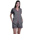 thumbnail image 1 of Moomaya Ensemble de Nuit pour Femmes à Manches Courtes, Chemise-Short à Boutons et Short, 1 of 6