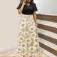 thumbnail image 1 of Puntoco Vestido De Manga Corta Con Cuello Redondo Y Falda Larga Estilo Resort Con Estampado Floral Para Mujer Negro L,Regalos Para Mujer Joven, 1 of 5