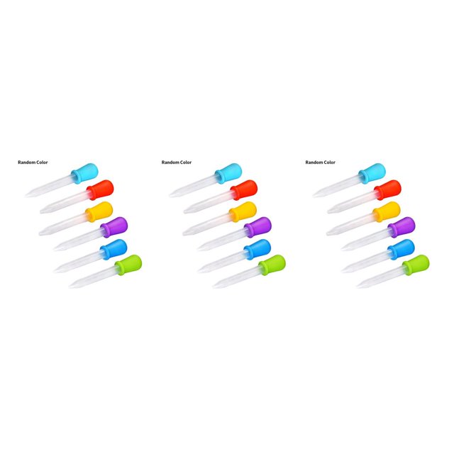Injueey Color aleatorio niños pequeños cuentagotas lavable silicona portátil infantil cuentagotas dispensador pipeta herramienta viaje 6 uds Type1 NO1