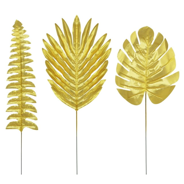 Hojas doradas artificiales con tallos LOMIRO, 30 unidades, decoración de boda