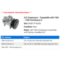 thumbnail image 2 of A/C Compressor - Compatible with 1984 - 1990 Ford Bronco II 1985 1986 1987 1988 1989, 2 of 2