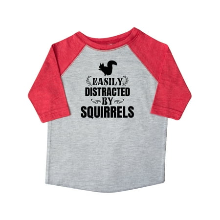 

Inktastic Easily Distracted by Squirrels Gift Toddler Boy or Toddler Girl T-Shirt