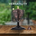thumbnail image 4 of Legends Direct Set of 2, Amsterdam Premium Metal Tabletop Cone Torches for Outdoor, Tall- Tiki Style /w Snuffer, Fiberglass Wick & Large 32oz Oil Lamp - Outdoor Decorations (Brushed Bronze), 4 of 6