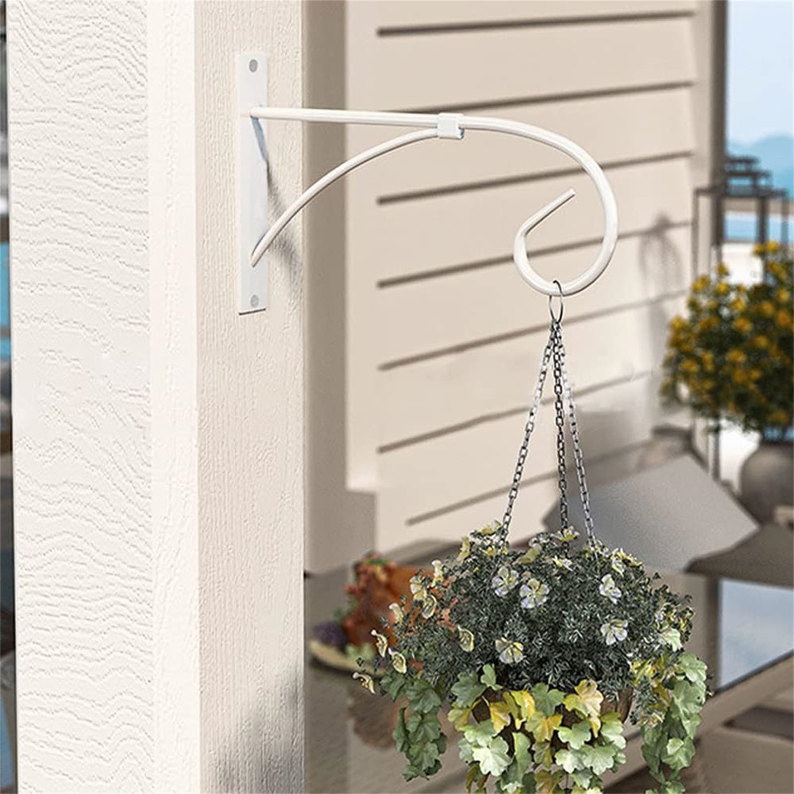 Plant Bracket, Iron Wall Hooks, Straight Downcurled Hanging for Wind Chimes, Flower Baskets, Decorative Plants, Lantern, Wind Spinners, Bird Feeders, Indoor or Outdoor Decoration, 1 Pack, 10.24x5.91"