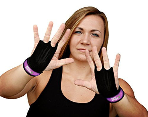 Hand Protection from Rips and Blisters for Men and Women WODs with Wrist Straps Weightlifting Comfort and Support Bear KompleX 3 Hole Leather Hand Grips for Home Workouts Like Pull-ups 